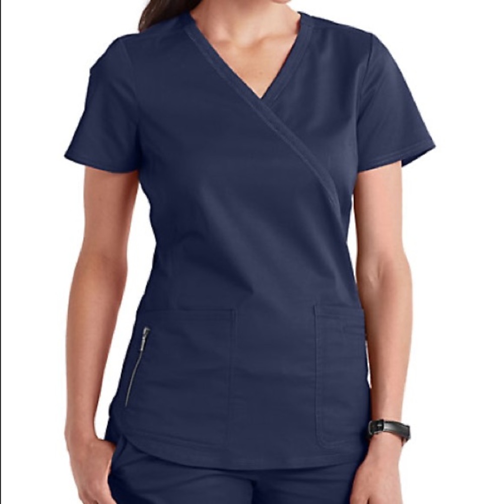 Samantha Mock Wrap Scrub Top